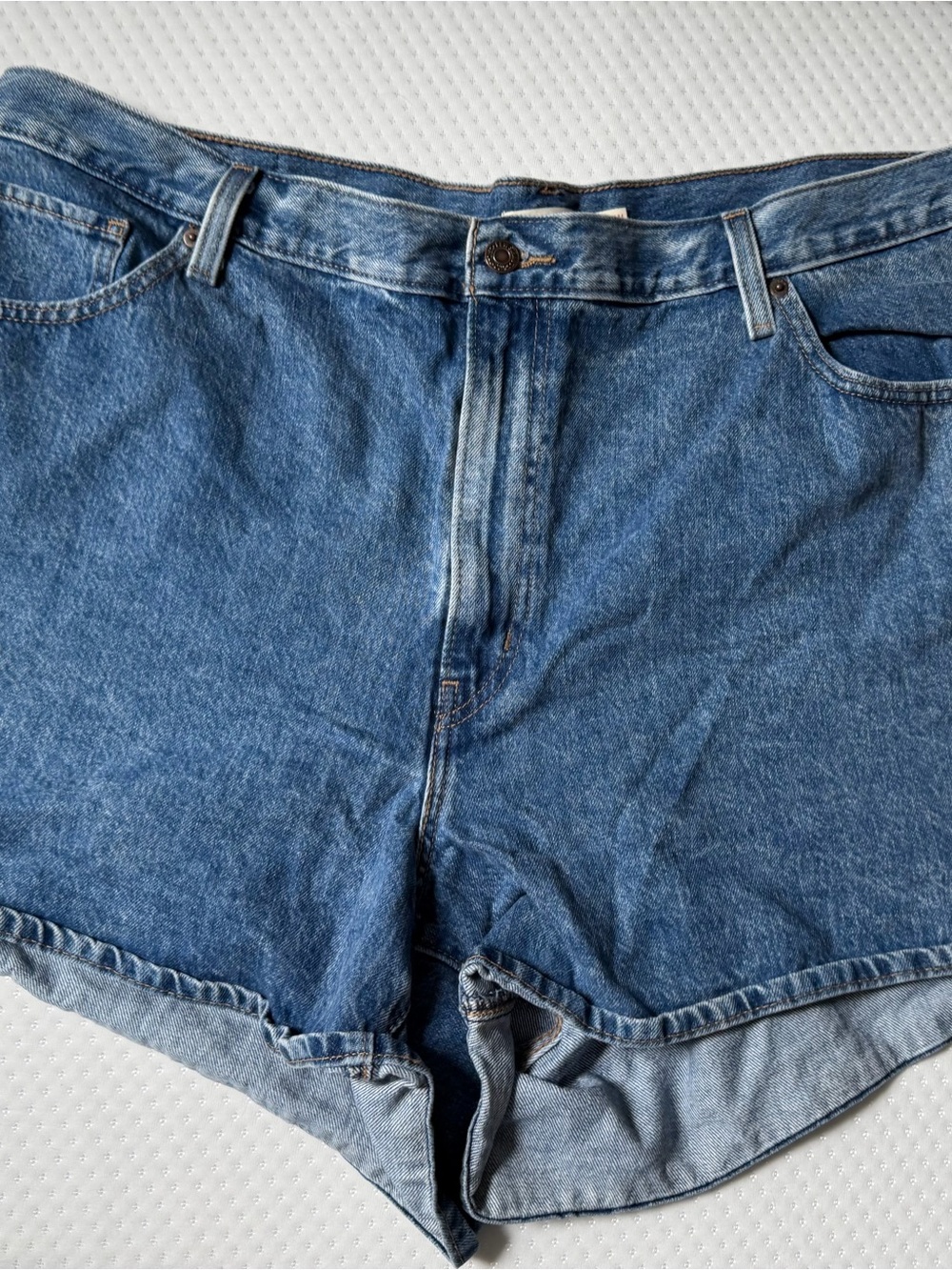 Levi's Medium Blue High-Rise Denim Shorts